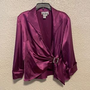 Light purple Sheri Martin Blouse with rhinestone waste buckle.